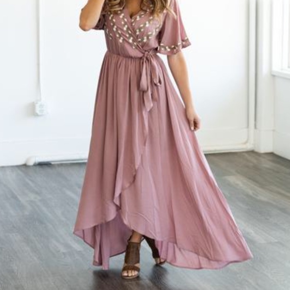 Wren & Ivory Damara Faux Wrap in Mauve (Maternity)